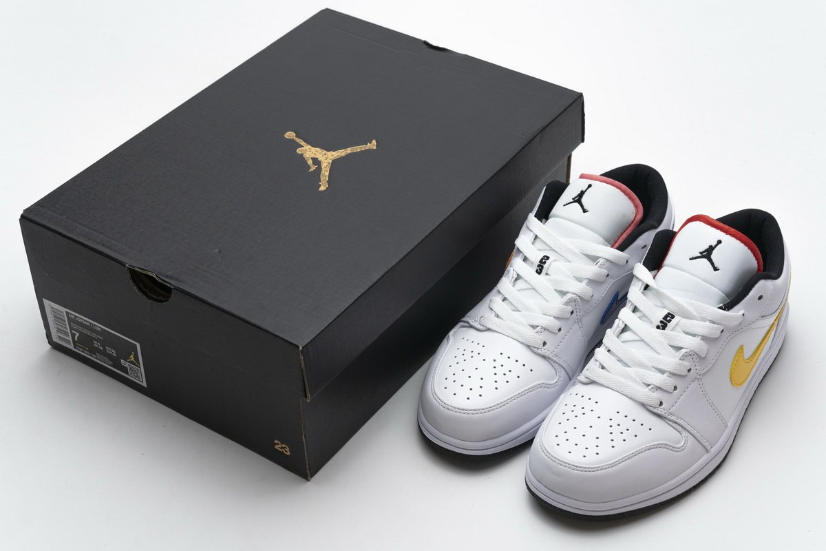 CW7009-100 Air Jordan 1 Low White Multi-Color - Image 3
